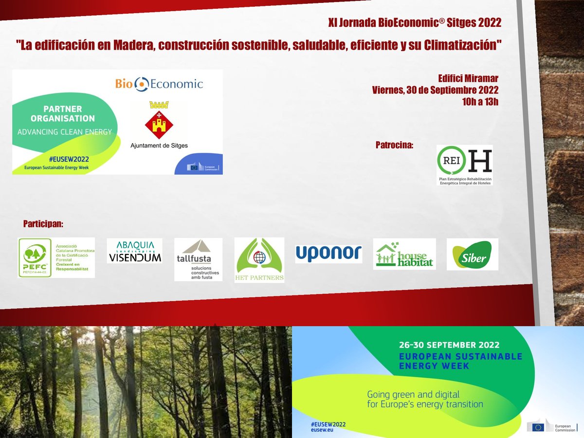 HouseHabitat's tweet photo. 🗓️El día 30 participamos en #Sitges en una jornada sobre #construcción #sostenible, eficiente y saludable de #edificios en #madera. Info, programa e inscripción gratuita 👉https://t.co/Yx1GXnKr49
#casapasiva #passivhaus #vivienda #Barcelona #BioSitges #BioMadera #EUSEW2022 https://t.co/N2V5s4nB8F