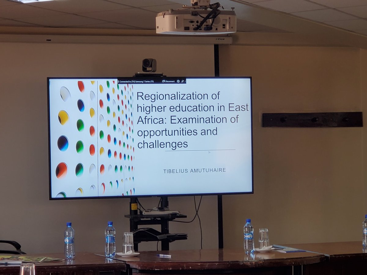 GunjanSondhi's tweet photo. Tibelius Amutuhare, Junior Fellow at University of Bayreuth presents on regionalisation of HE in East Africa. #WISMA https://t.co/7yL9wQO2w4