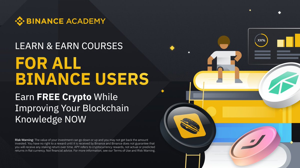 Get studying for the next round of #Binance Learn and Earn! All verified  users can earn free crypto by completing the online courses and quizzes 🤝  Start today ➡️ https://t.co/8Vt2PPDT5k
