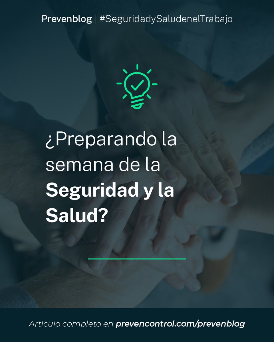 PrevenControl's tweet image. 🗓️Se acerca la Semana europea de la seguridad y la salud bajo el lema &apos;Trabajos saludables relajemos las cargas&apos;.
👉🏼En #Prevenblog te proponemos algunas ideas para que tus acciones en la semana de la seguridad y la salud te resulten más eficaces.

#CulturadeSeguridad #SafetyDay