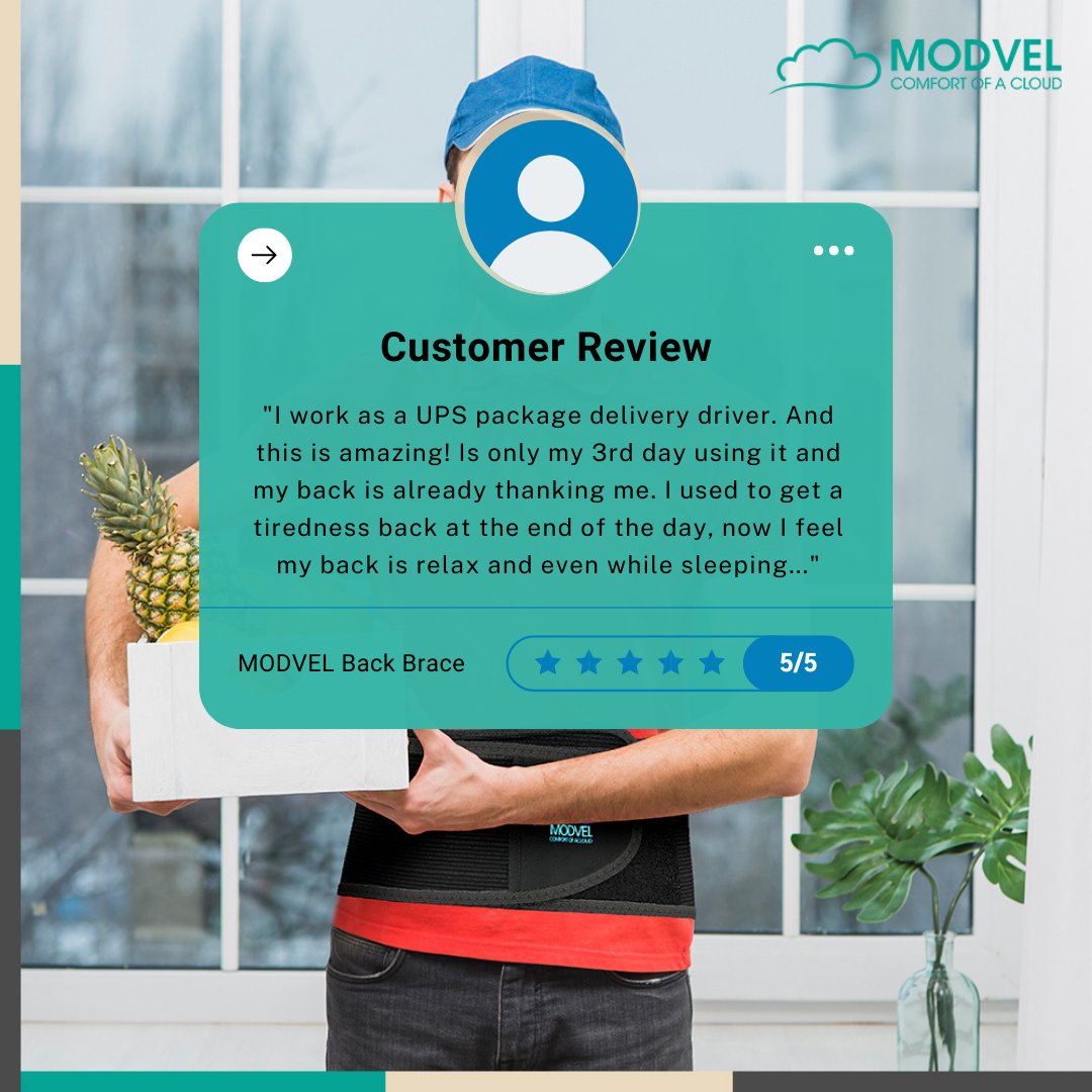 Modvelofficial's tweet photo. Your feedback is important to us. We love to hear what you think about our products and services, we are grateful for your support!

#customerreview #backbrace #lumbarsupport #backpain  #MODVEL https://t.co/4US6KmmhNg
