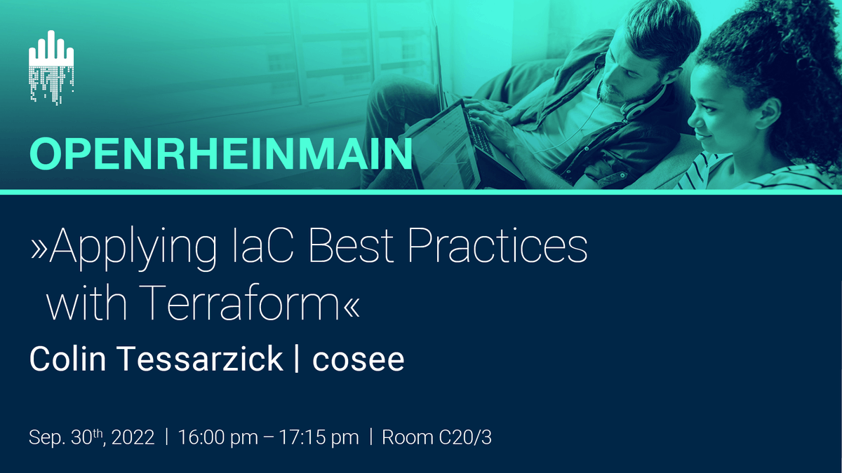 openrheinmain's tweet photo. You should definitely listen to Colin Tessarzick when he talks about "Applying IaC Best Practices with Terraform" at #OPENRHEINMAIN. Get your tickets and see the whole agenda here: 🌐 https://t.co/tqJnkmwjIT #ORM2022 https://t.co/HZJdgM1UUl