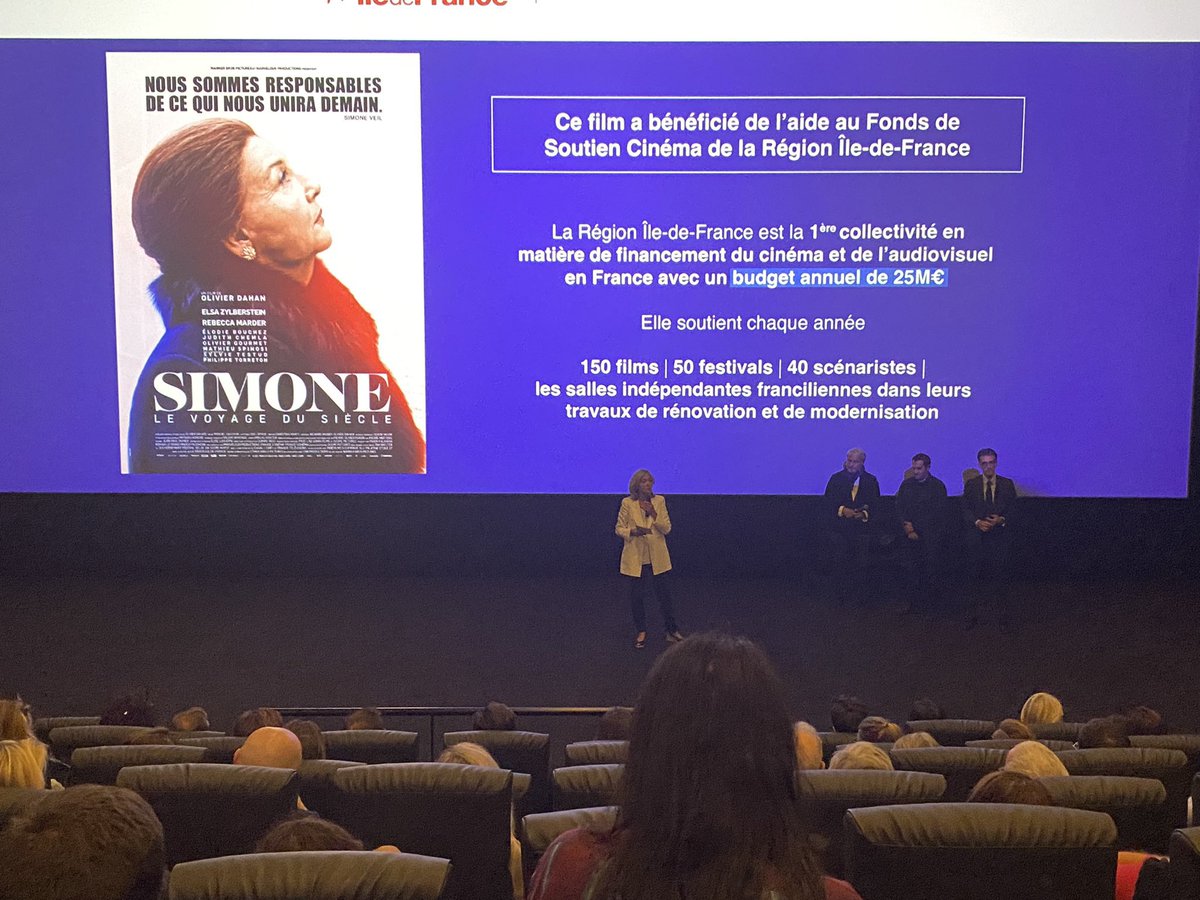 Avant première avec <a href="/vpecresse/">Valérie Pécresse</a> du magnifique film « Simone, le voyage du siècle » accompagné par la région <a href="/iledefrance/">Région Île-de-France</a> et <a href="/filmparisregion/">Film Paris Region</a>. 

Le parcours d’une femme hors du commun à aller voir dès le 12 octobre !