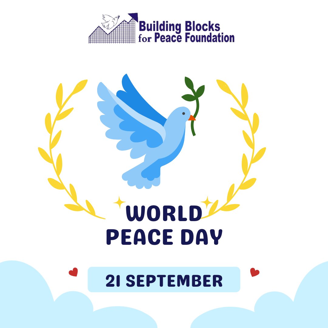 Today, we join the United Nations to congratulate all peacebuilders particularly youth on d occasion of 2022 International Day of Peace.

Our various works of peace are the building blocks upon which humanity continues to thrive. 
 
Happy International Day of Peace.

#Youth4Peace