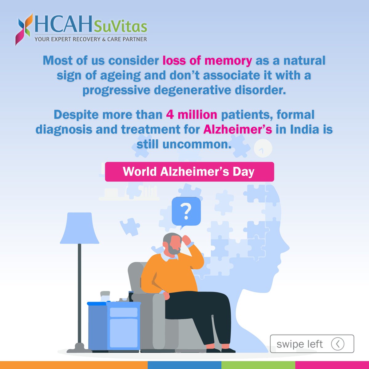 _SuVitas's tweet photo. It is proven that Cognitive rehabilitation can reverse or slow the impact of Alzheimer’s disease. 
HCAH Alzheimer’s care is a goal-oriented personalized care plan designed for people with early-stage Alzheimer’s disease. https://t.co/O7jEISsDcf
