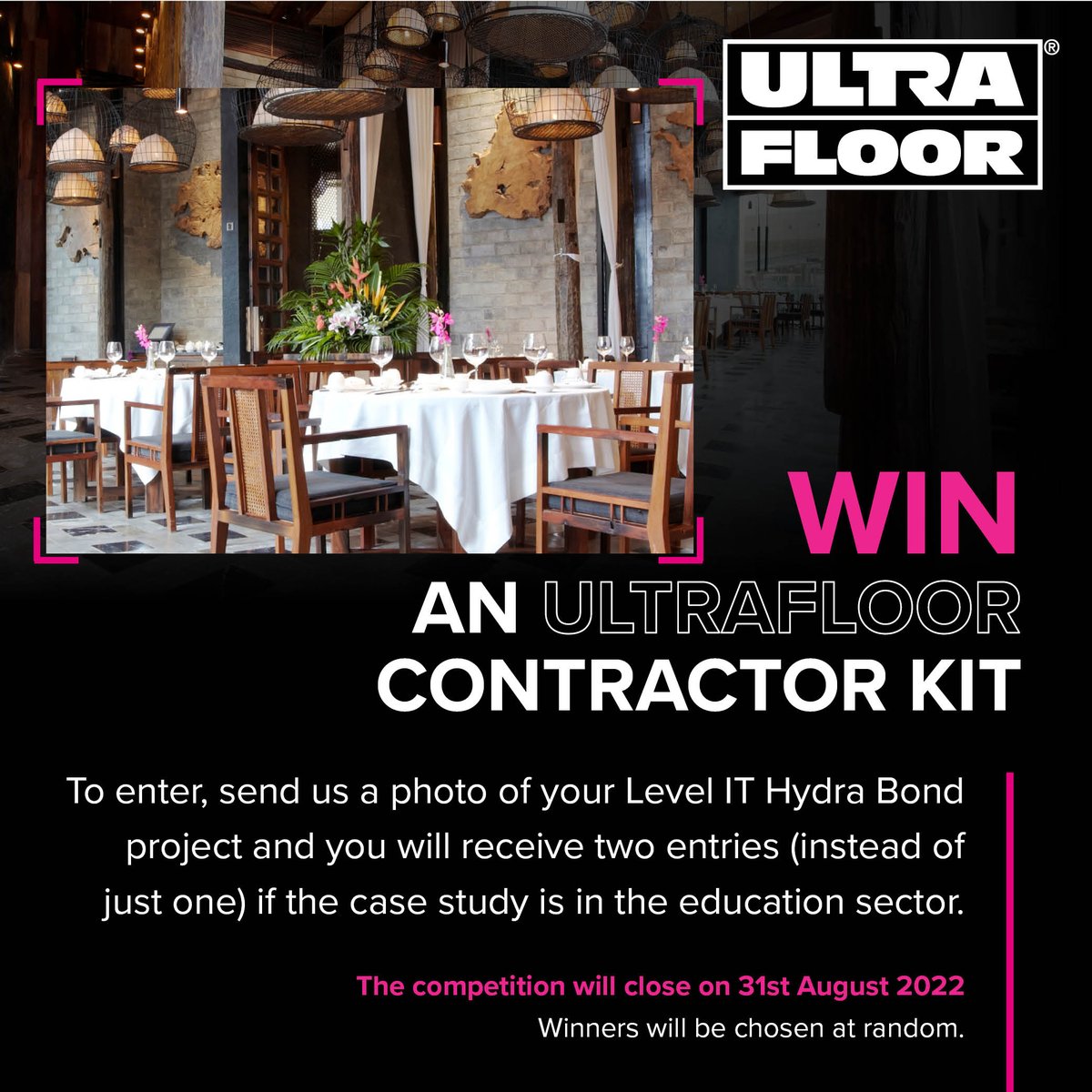 Ultra_Floor's tweet image. We are giving away an UltraFloor contractor kit. Tag us in your Level IT Hydra Bond projects for your chance to win and if your project is in the education sector, you will receive two entries 😀 Good luck!  

#Win #Competition #ContractorKit #MyUltraFloor