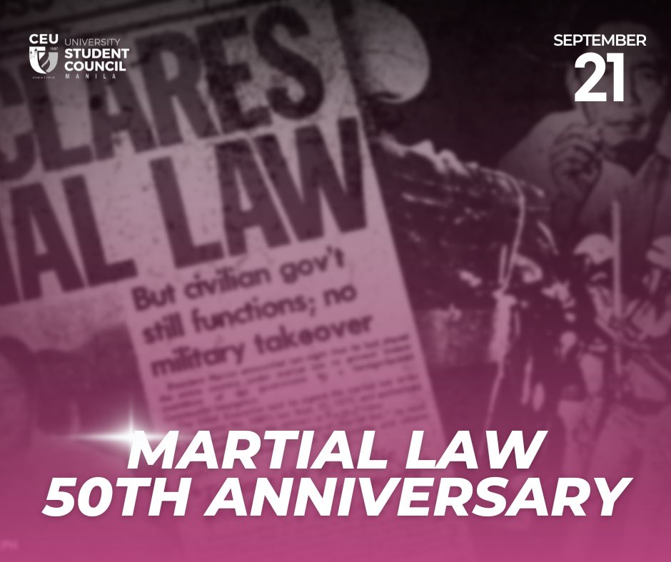 ceusc_mnl's tweet photo. “𝘔𝘢𝘳𝘵𝘪𝘢𝘭 𝘭𝘢𝘸 𝘤𝘰𝘶𝘭𝘥 𝘤𝘳𝘶𝘴𝘩 𝘰𝘶𝘳 𝘣𝘰𝘥𝘪𝘦𝘴; 𝘪𝘵 𝘤𝘰𝘶𝘭𝘥 𝘣𝘳𝘦𝘢𝘬 𝘰𝘶𝘳 𝘮𝘪𝘯𝘥𝘴; 𝘣𝘶𝘵 𝘪𝘵 𝘤𝘰𝘶𝘭𝘥 𝘯𝘰𝘵 𝘤𝘰𝘯𝘲𝘶𝘦𝘳 𝘰𝘶𝘳 𝘴𝘱𝘪𝘳𝘪𝘵. 𝘐𝘵 𝘮𝘢𝘺 𝘴𝘪𝘭𝘦𝘯𝘤𝘦 𝘰𝘶𝘳 𝘷𝘰𝘪𝘤𝘦𝘴 𝘢𝘯𝘥 𝘴𝘦𝘢𝘭 𝘰𝘶𝘳 𝘦𝘺𝘦𝘴, 𝘣𝘶𝘵 𝘪𝘵 + https://t.co/hoJOlK1szd