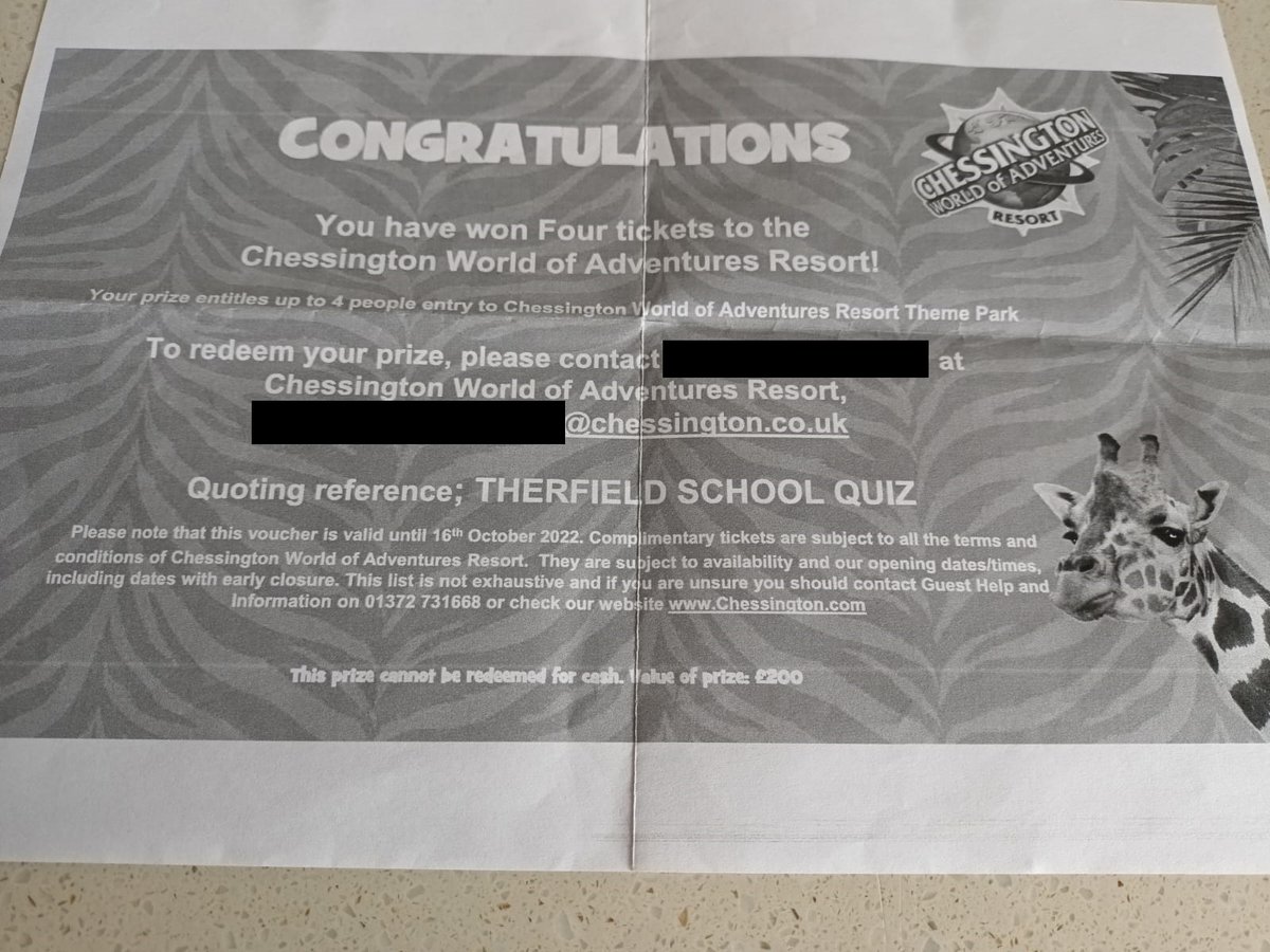 LoopTheStoop's tweet photo. Hi @CWOA, been trying for weeks to contact via various methods regarding redemption of this prize, won at a school quiz. But every attempt has been ignored - please could you get in touch? https://t.co/py4K9ce8Ec