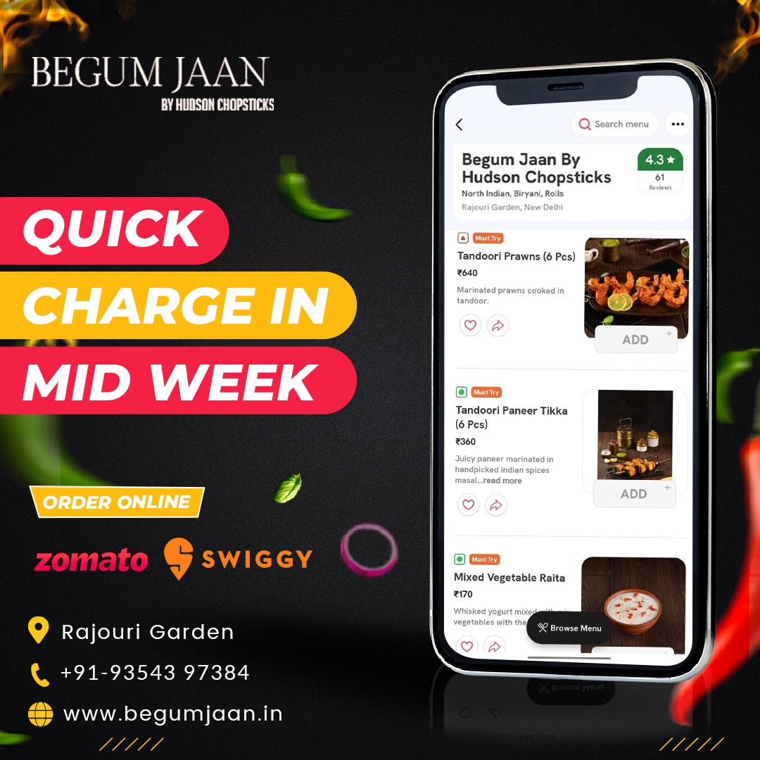 Begumjaan101's tweet photo. This mid-weakness trap made us feel weak!
Order your favorites @begumjaan.rg !
Kyunki
Order Ek Variety Anek 🤪🤪
Also, we are available on
Zomato I Swiggy I Takeaways I Delivery
Follow @begumjaan.rg for latest offers
#BegumJaan #DeliveryKitchen #OrderNow #OrderIn https://t.co/Y3JfVD41yk