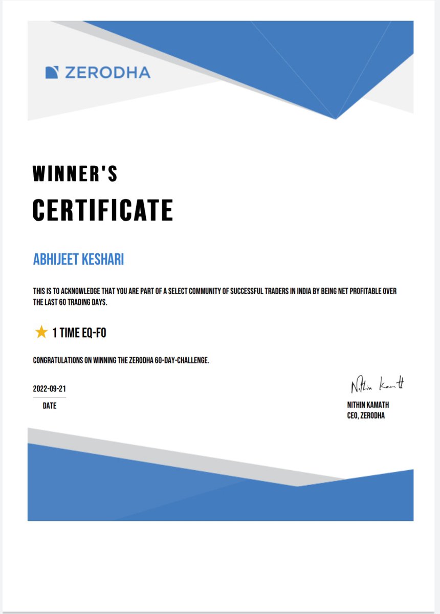 abhijeetkeshar9's tweet photo. This Challenge matter a lot for me.
It's a certificate of consistency & Discipline for me.
#GrowingTrader #Stockmarket #60daysChallenge https://t.co/AoV25o65gN
