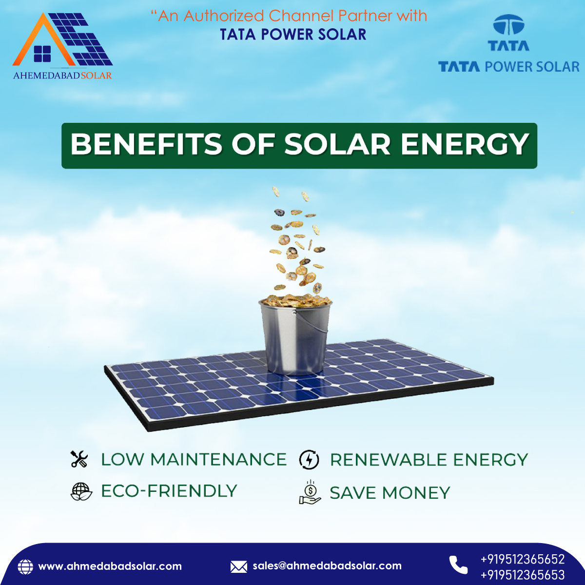 ahmedabad_solar's tweet image. Benefits Of #SolarEnergy :

1.Low Maintenance
2.RenewableEnergy
3.Eco-Friendly
4.Save Money

#AhmedabadSolar #SolarRooftopProvider #TataPowerSolar #Solarsystem #SolarSubsidy #Solarrooftop #SolarRooftopSystem #SolarInstallation #SolarRooftopPanel #Ahmedabad #India