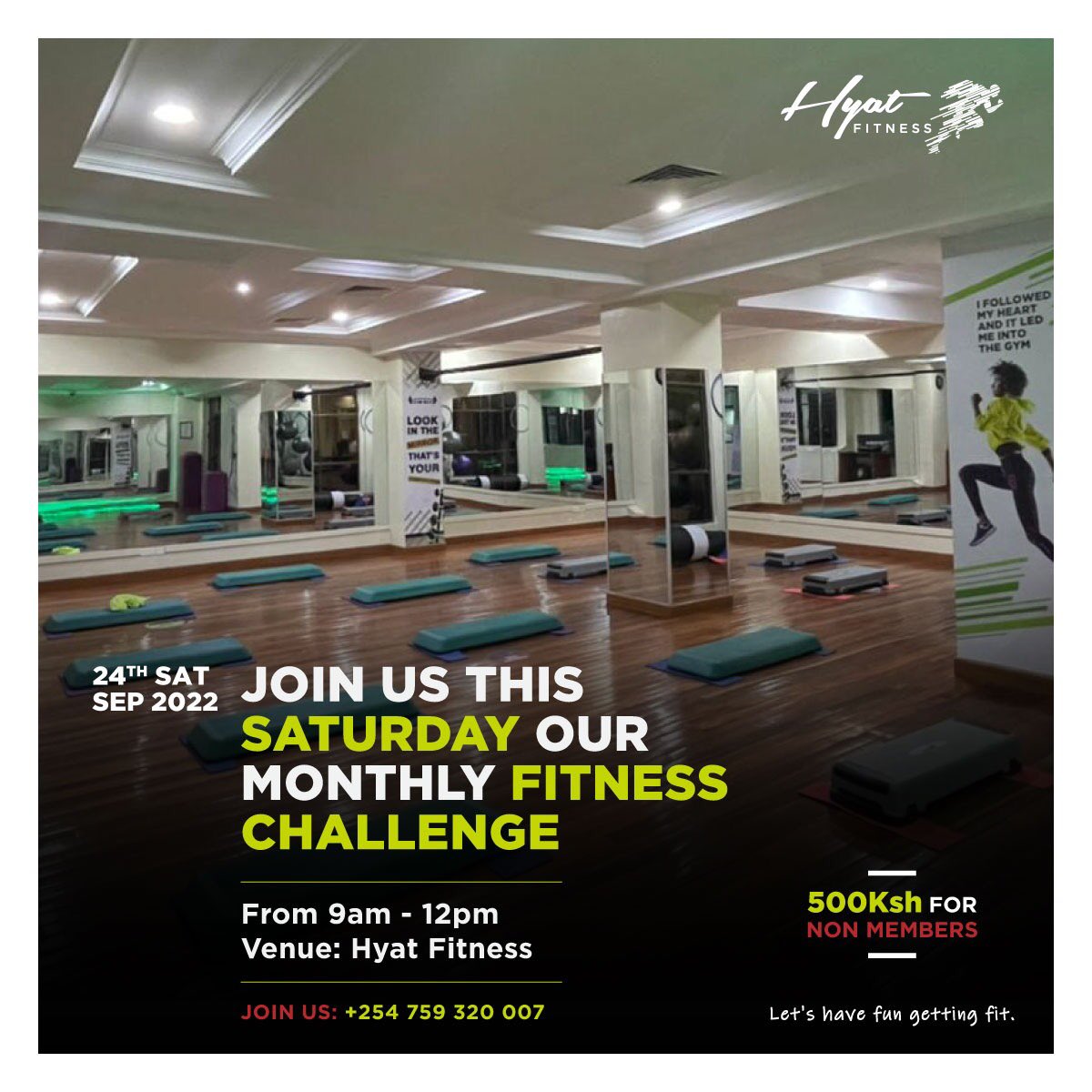 Join Us this Saturday from 9am to 12pm for our Monthly Challenge.

#hyatfitnesschallenge #fitnessaddict
 #testyourlimits #fitfam #swolelife #bodygoals  #findyourstrengths  #getfit #noexcuses  #aerobics  #taebo #zhumba #circuittraining #functionaltraining