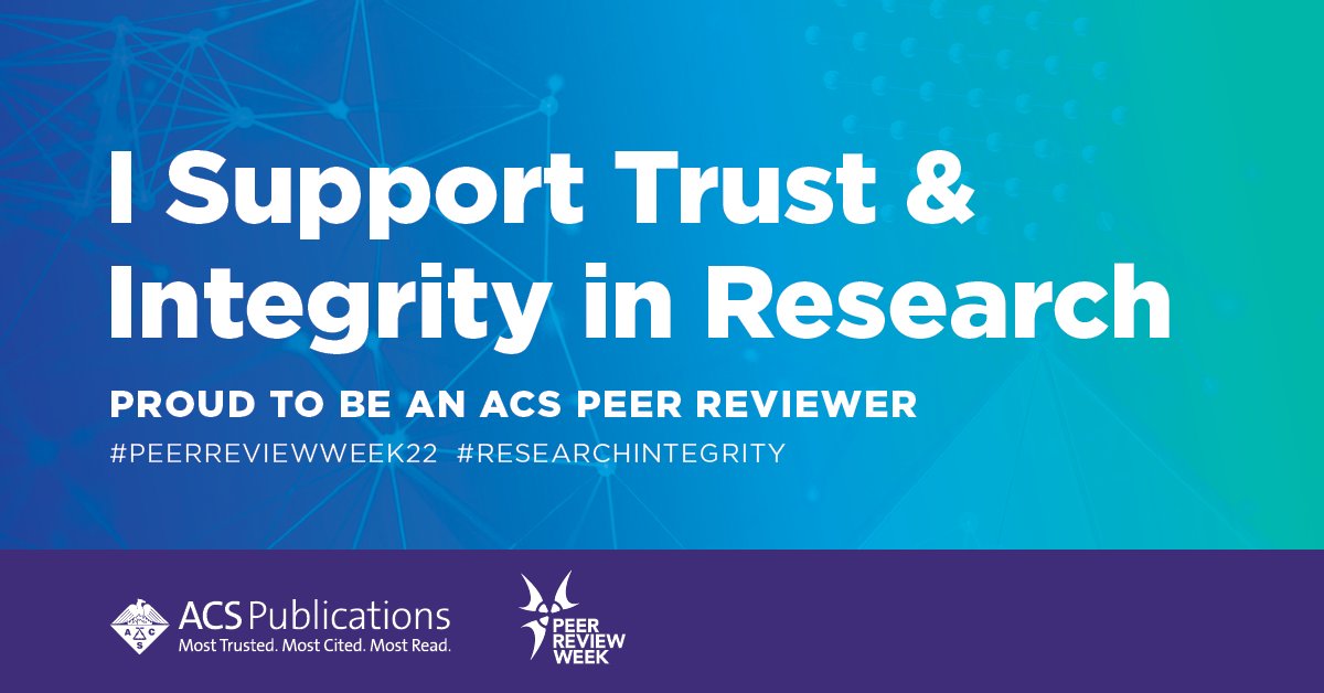 Proud to be an ACS reviewer @ACSPublications and contribute for the disclosure of excellent science #PeerReviewWeek22 #ResearchIntegrity  @ACS4Authors
