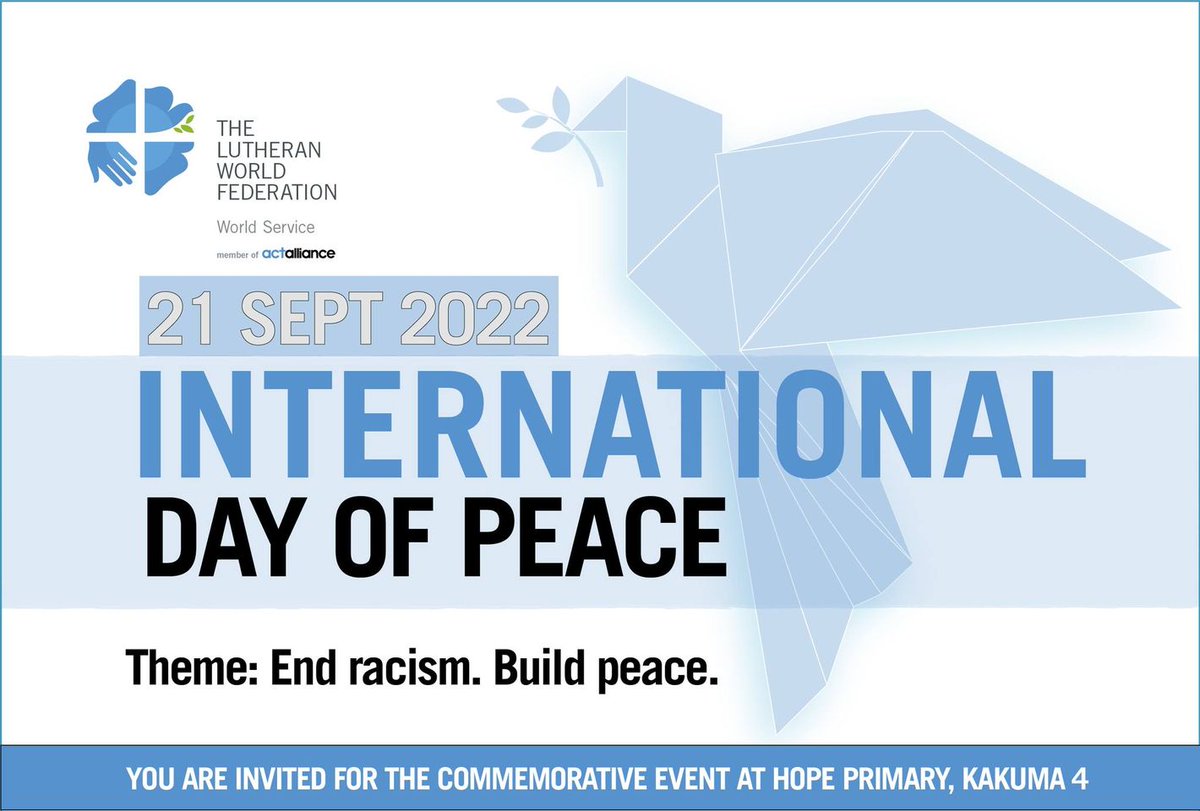 We're excited to join the rest of the world in marking the #internationaldayofpeace2022. Its a chance to recommit ourselves to working for #Peace. As part of the celebration, @drckenya is today hosting the Kakuma community at Hope Primary for a peace event. #endracismbuildpeace