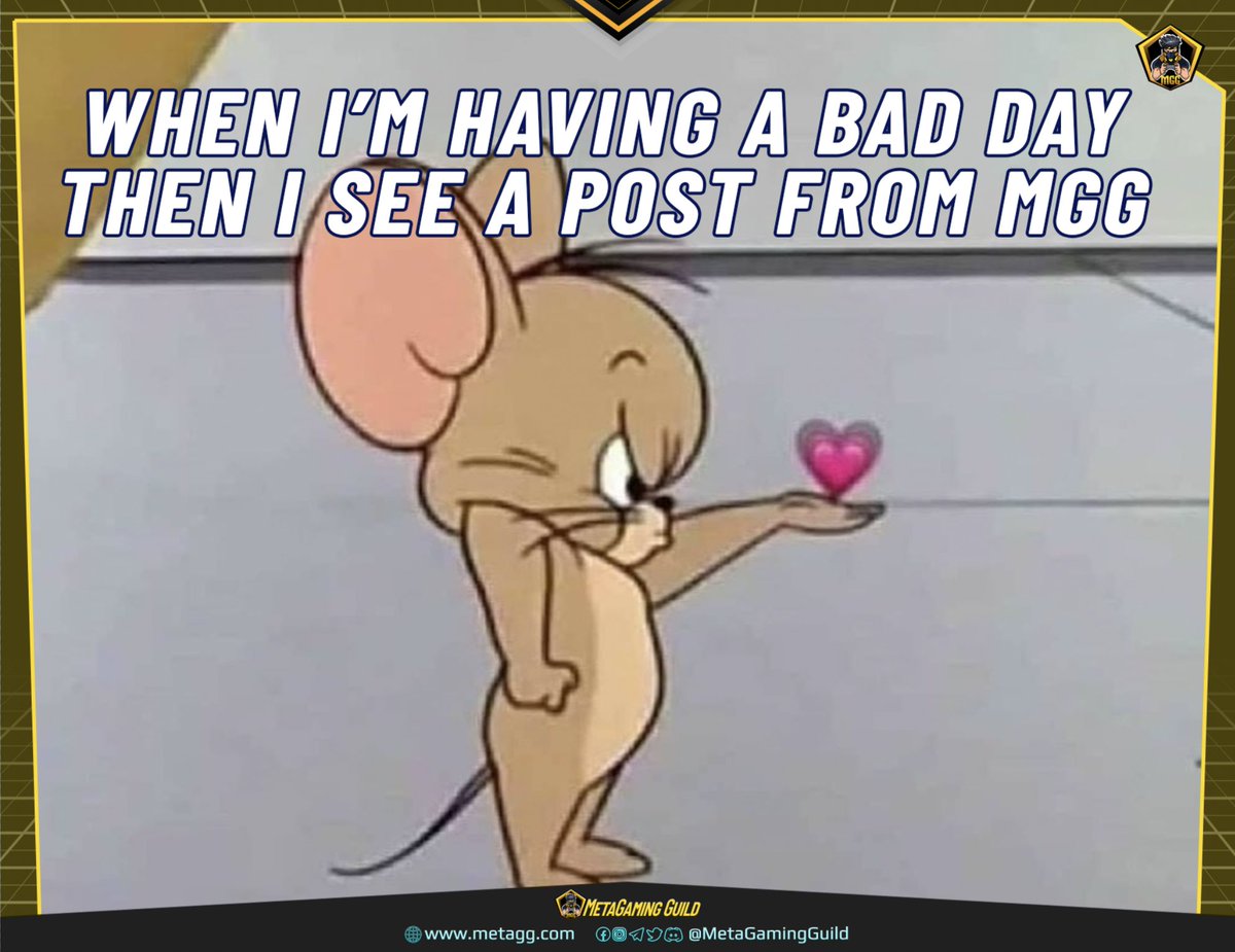 MetaGamingGuild's tweet image. Always, for #MGG 💖
.
.
#gaming #gamer #gamingmeme #nft #nftgame #metaverse #P2E #Play2Earn #GameFi #metagamingguild #MGGisLove