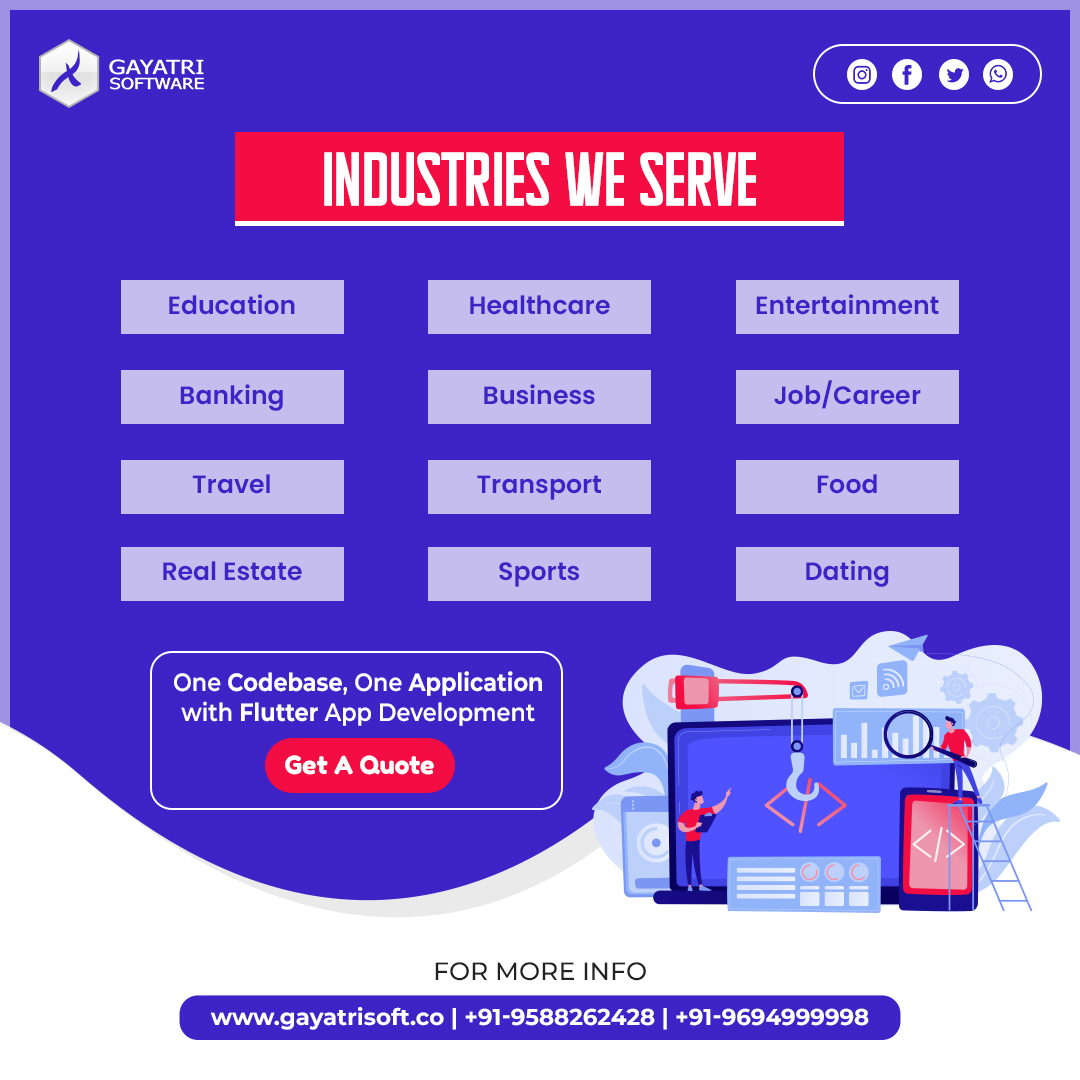 gayatrisoftware's tweet photo. Are you in one of these industries? We'd be happy to provide the best customer service for your business. #industriesweserve #business #letsconnect #webdesigning #MobileAppDevelopment #softwaredevelopment #webdevelopment #GGMS #gymsoftware #librarysoftware https://t.co/jdYvdfs06b https://t.co/59HMSGrCvY