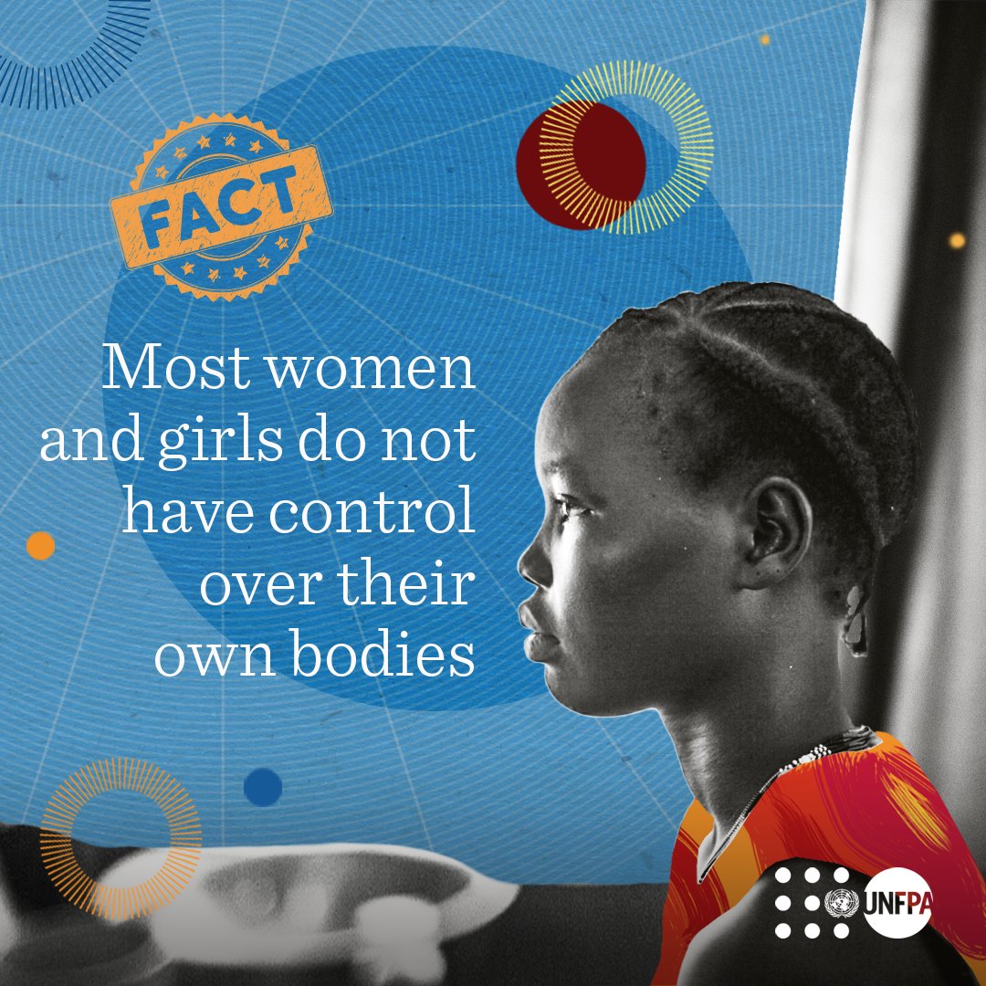 🚨 #DidYouKnow: Only 55% of women and girls have control over their own bodies.

How is this possible in the time of Mars-bound spaceships, artificial intelligence and technology never before seen in history of humanity?

Yet here we are grappling with a basic human right.
