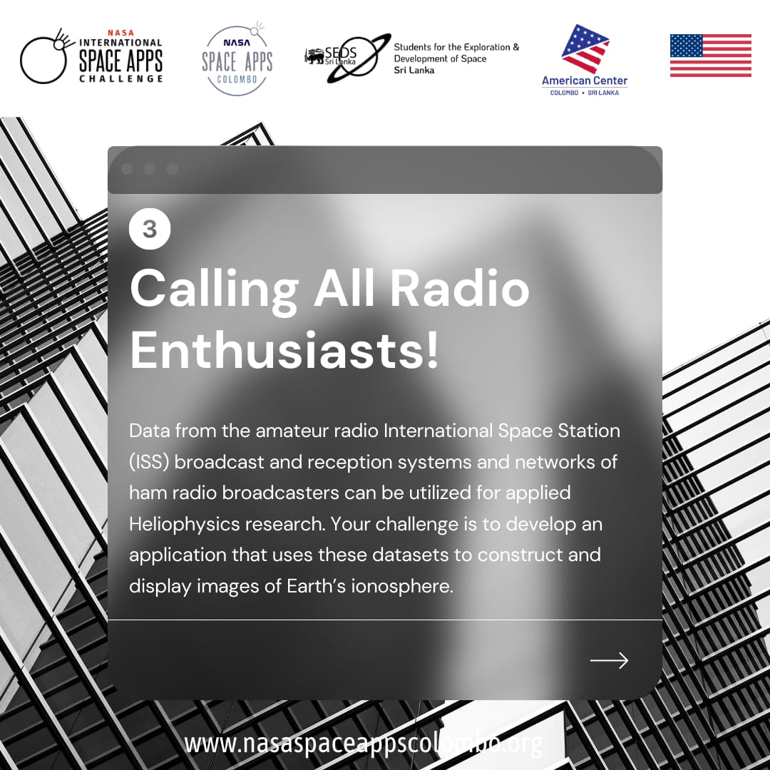 SpaceAppsLK's tweet image. Here we announce the challenges that would be given to the participants for the Hackathon-2022! Hence,
👉🏼 Register Yourself for the location - 2022.spaceappschallenge.org/locations/colo…
👉🏽Make your team
👉🏽Go through the challenges 2022.spaceappschallenge.org/challenges/
👉🏽Get prepared  
#SEDSSL #SPACEAPPS #COLOMBO