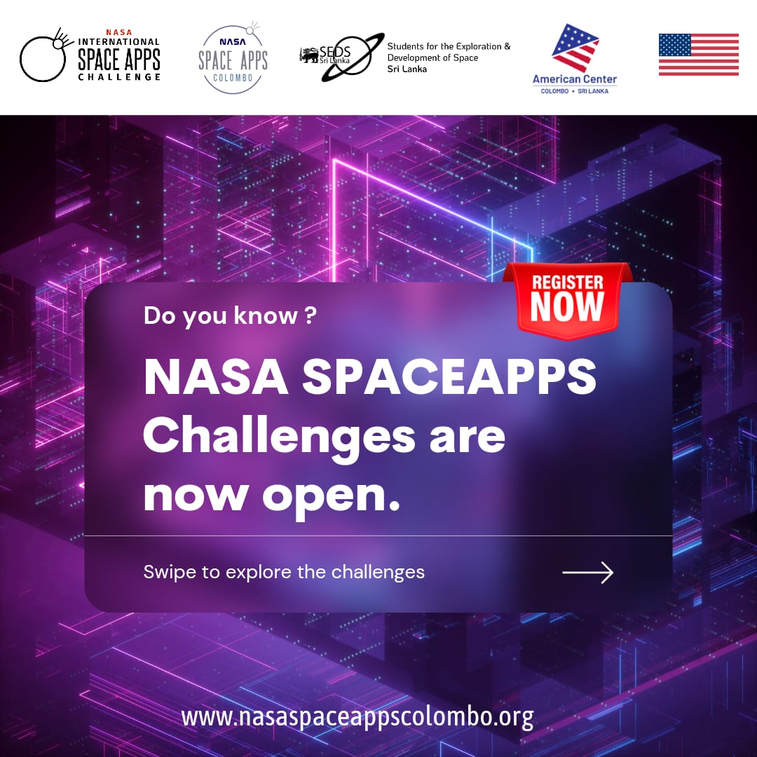 SpaceAppsLK's tweet image. Here we announce the challenges that would be given to the participants for the Hackathon-2022! Hence,
👉🏼 Register Yourself for the location - 2022.spaceappschallenge.org/locations/colo…
👉🏽Make your team
👉🏽Go through the challenges 2022.spaceappschallenge.org/challenges/
👉🏽Get prepared  
#SEDSSL #SPACEAPPS #COLOMBO