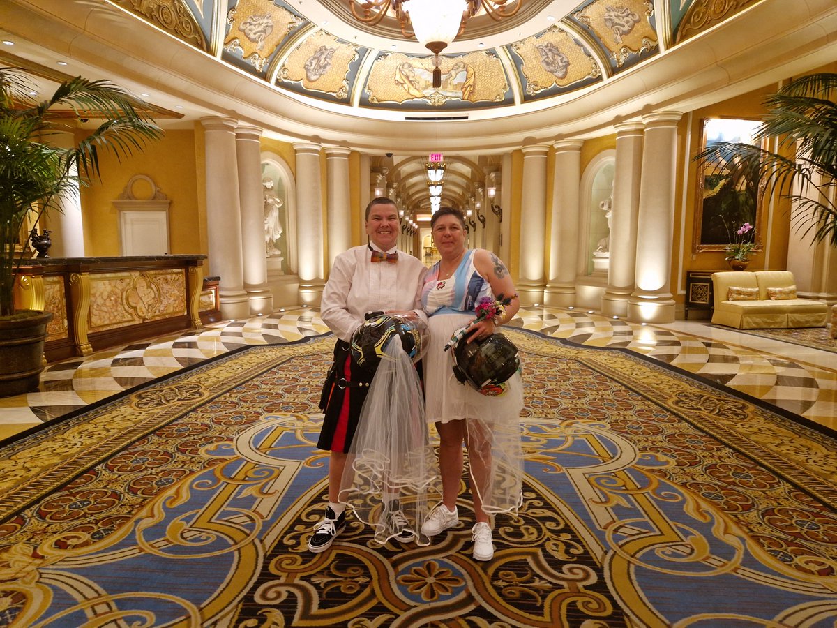 HindleyKerry's tweet photo. What a night, i surprised Jane with an escort to and from the chapel by the Bling Divas Mcc. WoW everything I dreamed our day would be and then some.
#BlingDivas #vegaswedding #mrsmrs #motorbikewomen #Lezbikes #WeeGreenMcBeasty https://t.co/dHYejteO4O