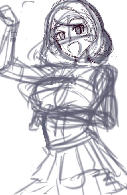 お姉ちゃんのきつねダンスイラストを改めて描きます 