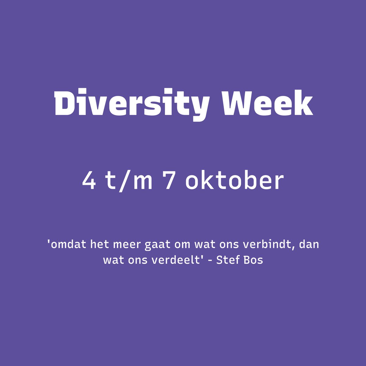 Stay tuned #diversityweek