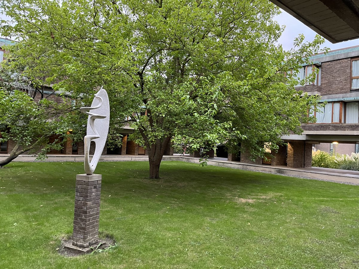 Lovely morning in Cambridge. Proper Brutalist architecture