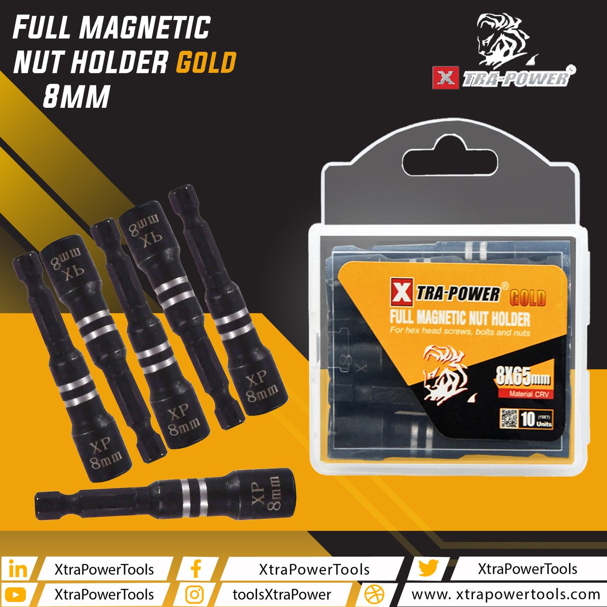 ToolsXtraPower's tweet image. Full Magnetic Nut Holder Gold 8MM
✅ Safe and long-lasting
✅ Design that is easy to use
✅ Sandblasting, high-quality chrome vanadium steel, practical
✅ Applicable for Pneumatic screwdrivers, electric drills, and electric screwdrivers

#xtrapower #xtrapowertools #lsltools