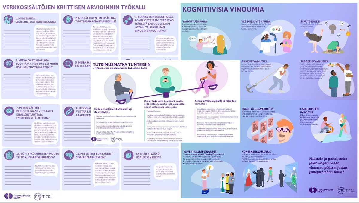 Yhteistyössä <a href="/mediakasvatus/">Mediakasvatusseura</a> kanssa tuotetut materiaalit (linkit) löytyvät nyt myös kotisivuiltamme #oppimateriaalit-osiosta:  educritical.fi/fi/oppimateria… Jaamme materiaaleja myös #ITK-konferenssin näyttelypisteellämme Aulangolla 6-.7.10. <a href="/Akatemia_STN/">Strateginen tutkimus</a>