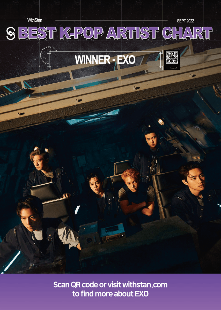WithStanGlobal's tweet photo. [ WithStan Best K-POP Sept Winner ]

Congratulations! 
🥳 EXO 👏

[ Winner Benefit ]
Promotion event at Korean Cultural Festival in Silicon Valley(9/24)

1) Flyer/Poster about EXO with QR code to EXO's MVs (The link will open on 9/24)

#EXO #엑소 #EXOL #엑소엘 https://t.co/CrEtumLjAX