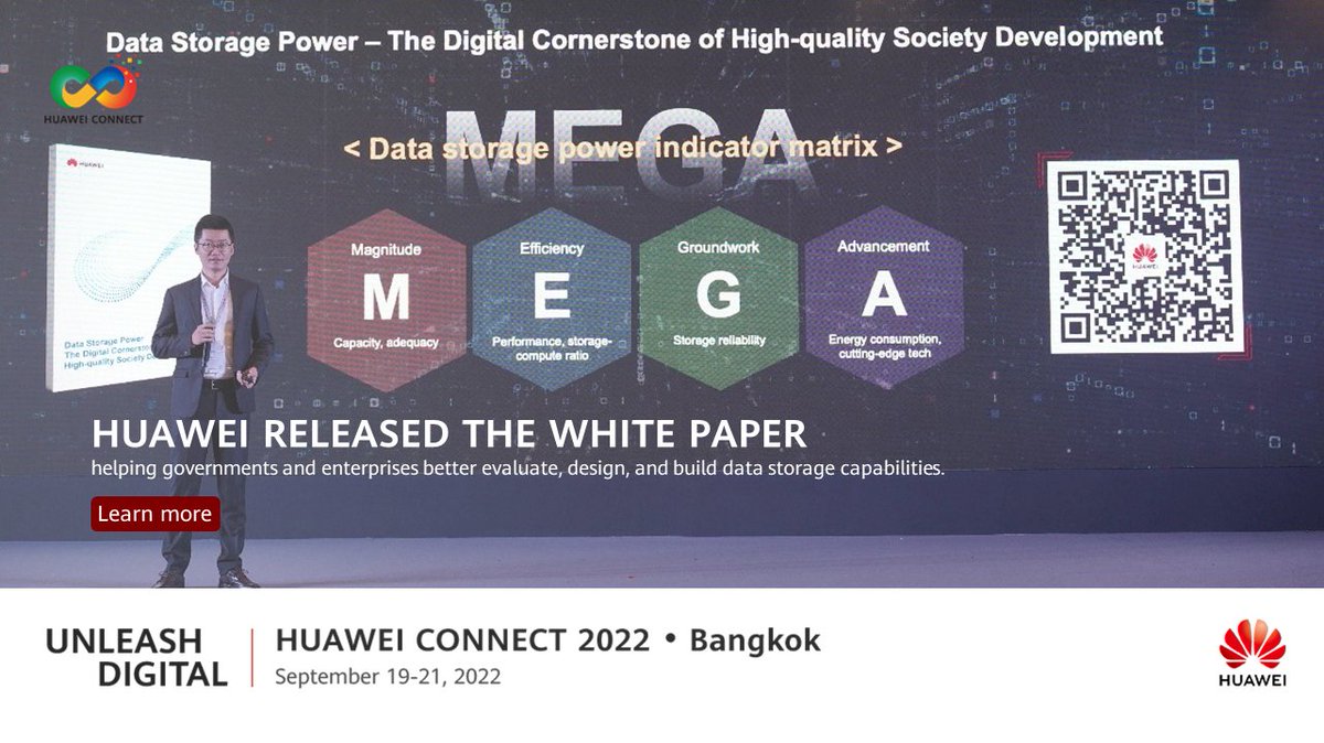 Huawei released a #whitepaper defining quantitative indicators to measure data storage capabilities &amp; analyze the data storage landscape, helping governments &amp; enterprises better evaluate, design, &amp; build data storage capabilities. Details: bit.ly/3SgVZG0 #HUAWEICONNECT