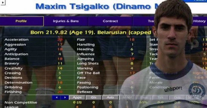 sid_lambert's tweet photo. Today the Champ Man universe celebrates a legend.

He couldn’t be reasoned with. He couldn’t be bargained with. He had no pity, remorse, or fear. 

And he absolutely would not stop until he banged in 50 goals a season.

Happy Birthday Maxim Tsigalko. Thanks for the memories. https://t.co/d605k4D79Y
