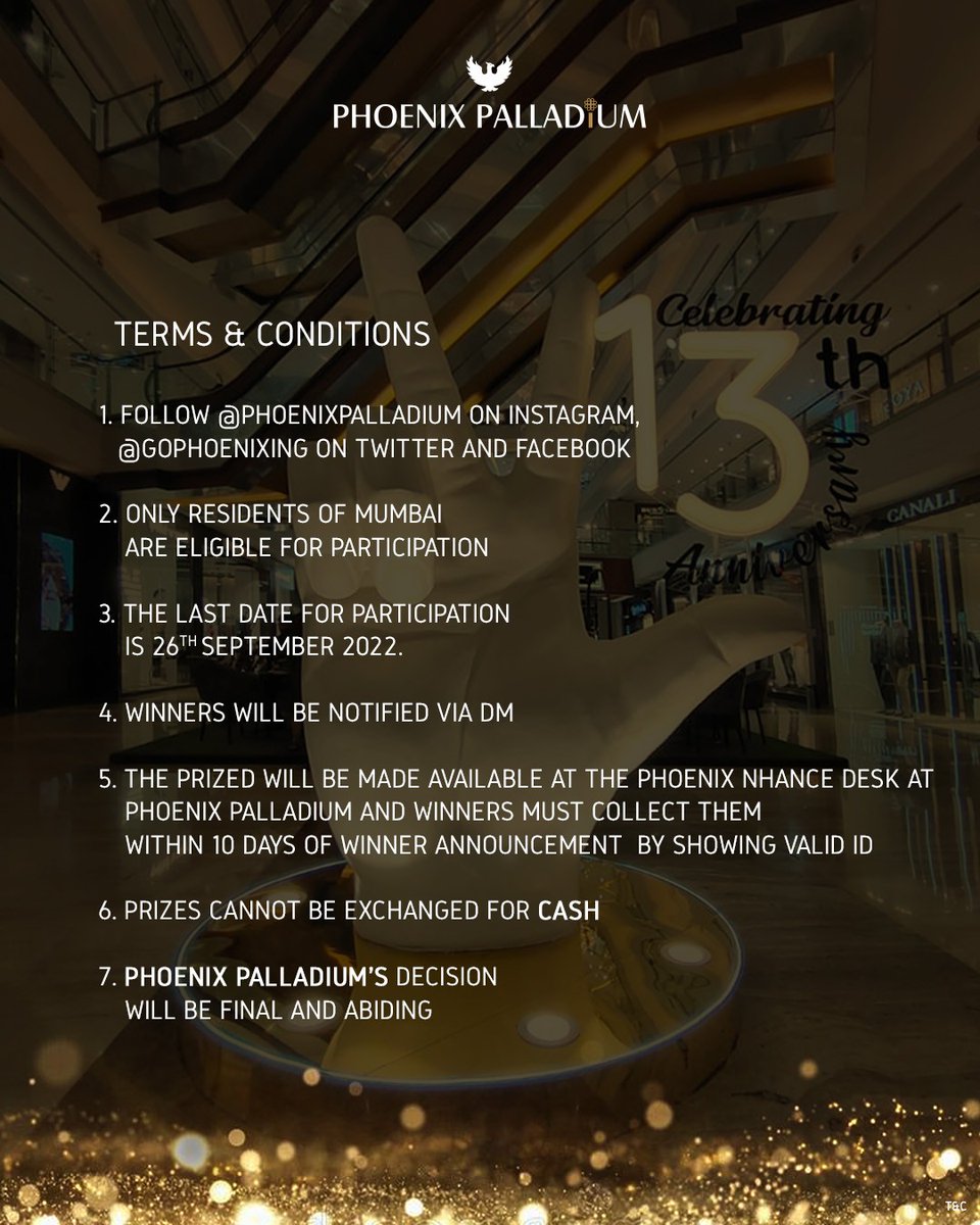 gophoenixing's tweet photo. CONTEST ALERT🎁
Snap snap, it's time to celebrate!​
As we celebrate #13YearsOfPalladium, we've brought you a grand contest with stylish DANIEL WELLINGTON watches up for grabs!​
#PhoenixPalladium #NewUsForTheNewYou #PictureContest #Contest #ContestAlert #ContestMumbai #Mumbai https://t.co/Woio3XThw1