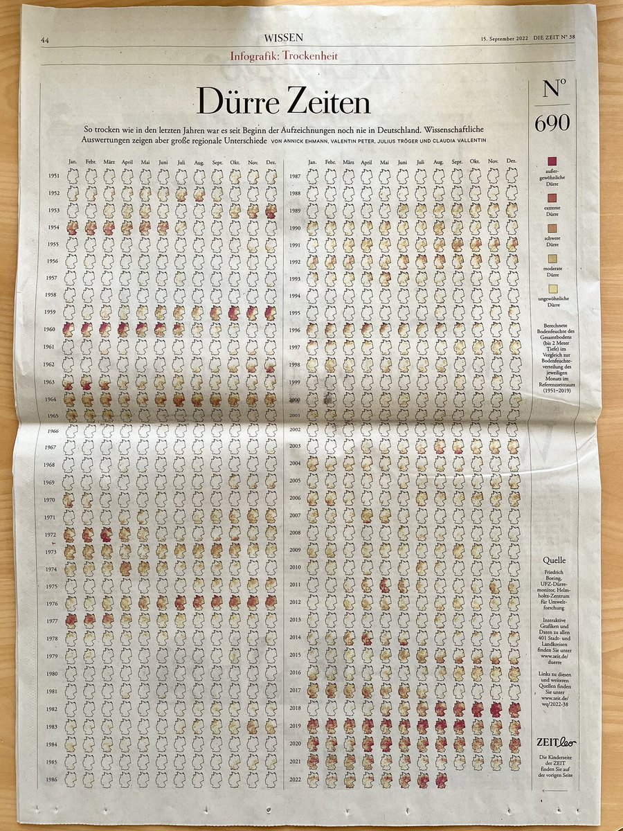 Es war der dürrste August seit 70 Jahren. Mit 860 Deutschlandkarten zeigen wir in <a href="/DIEZEIT/">DIE ZEIT</a>, wie außergewöhnlich trocken die Böden im historischen Vergleich derzeit sind.