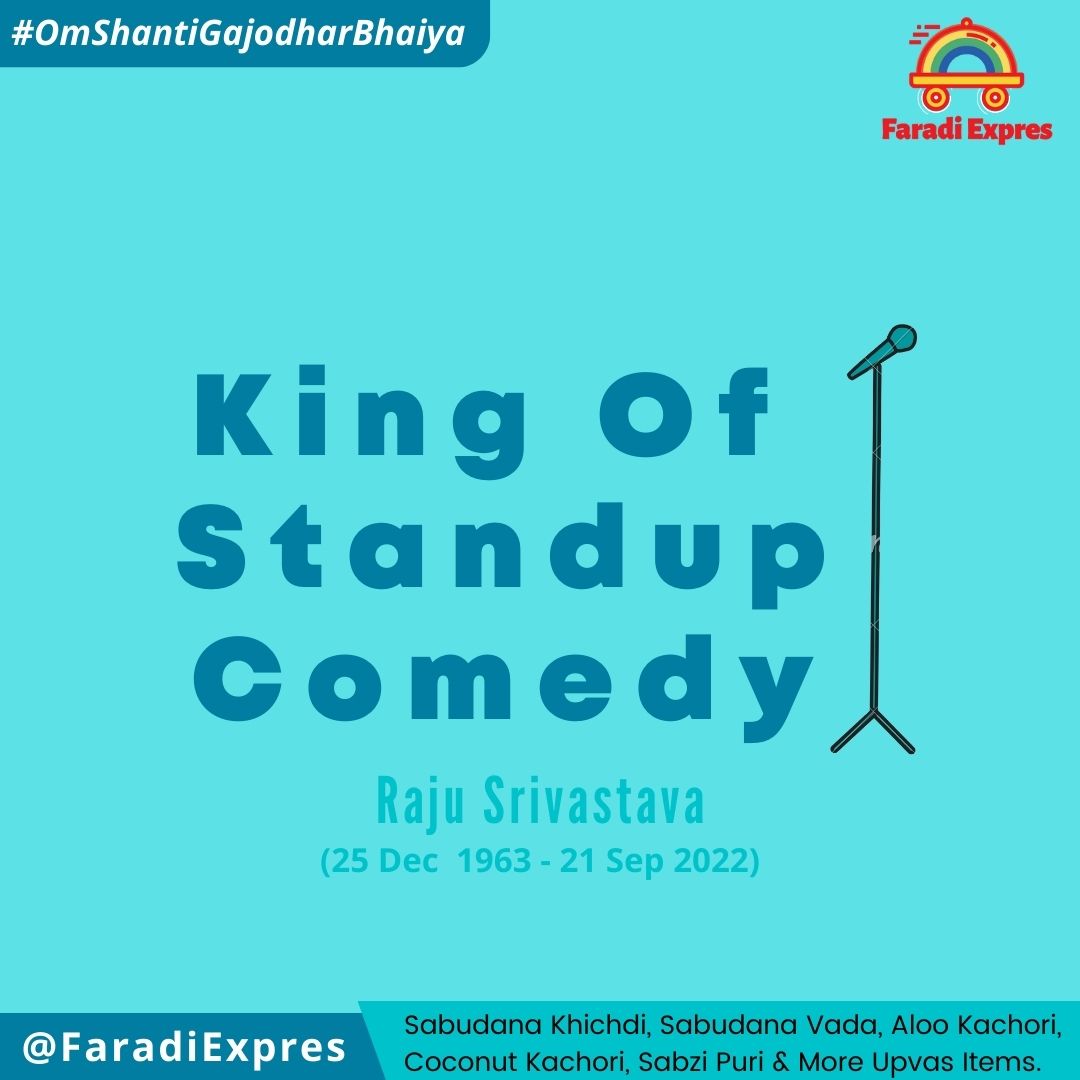 FaradiExpres's tweet photo. Aaj Sabko Hasane Wala Rula Gaya! 🥹😔
#OmShanti🙏🏻

#rajusrivastava #rajushrivastav #rajushrivastava #rajushrivastavcomedian😄😄 #rip #kingofstandupcomedy #bigboss3 #momentummarketing #faradiexpress #farhali #upvasthali #upvaskakhana #upvasspecial #upvasrecipes #foodforlife #food https://t.co/dlzgzkoY3C
