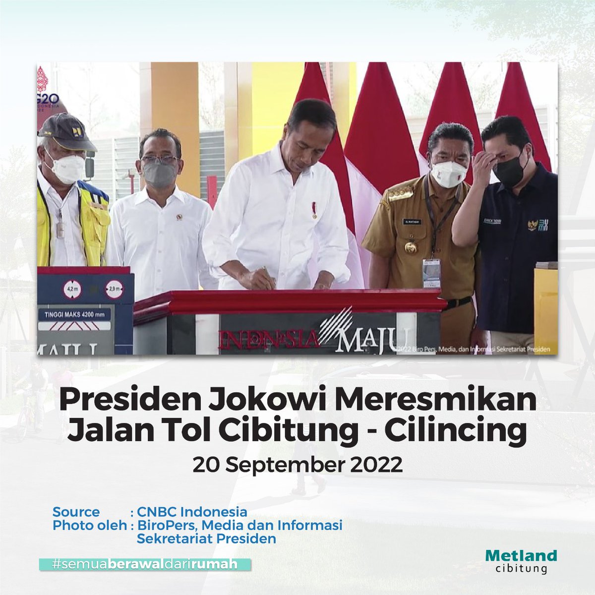 metlandcibi's tweet photo. Presiden Jokowi meresmikan Jalan Tol Cibitung - Cilincing. 
Tol ini ibarat karpet merah infrastruktur yang sangat cepat dari kabupaten Bekasi menuju Jakarta Utara sehingga semakin memudahkan mobilitas dan menaikan value di kawasan sekitarnya.

#TolCibitungCilincing https://t.co/rfGE7WOr92