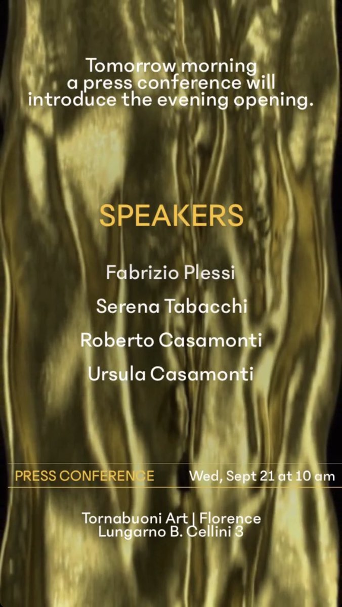 SerenaTabacchi's tweet photo. Meet me at @TornabuoniArt gallery today at 10am for the press conference of #Plessi.

New #NFT project revealing ⚜️ #FlorenceArtWeek https://t.co/DcZWDDjSP9