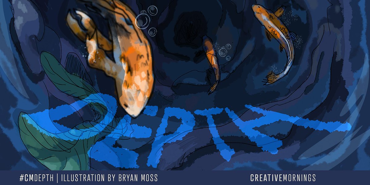 CM_Sheffield's tweet photo. September’s theme is Depth, chosen by @CM_Columbus + illustrated by @StrangeMossy. Depth is a space that denies easy ways of seeing or comprehending, like the deep blue of the ocean. In what depths could you submerge yourself if you let curiosity guide you? #CMDepth https://t.co/VczxqnEpiW
