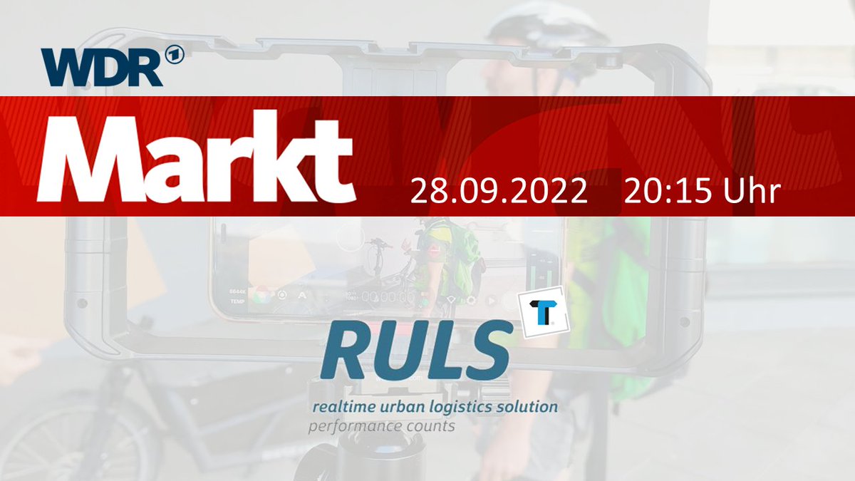 RULSystem's tweet image. Obacht: RULS im öffentlich-rechtlichen Fernsehen❕ 📺

👉WDR Wirtschafts- und Verbrauchermagazin &apos;Markt&apos; - am 28.09.2022 ab 20:15 Uhr 📦🚲🚙🚋

@tup_com #kugelzwei #citylogistik #letztemeile #urbanelogistik #smartcity