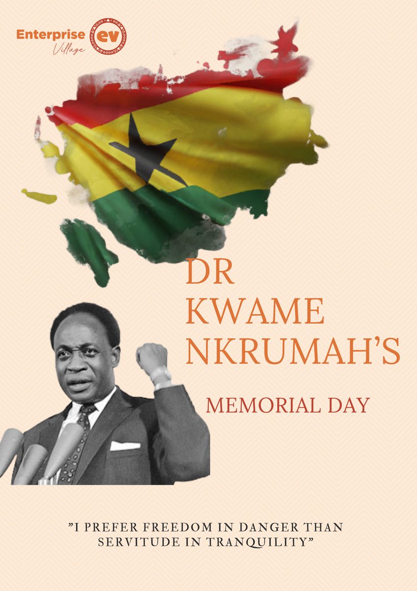 EVhubaccra's tweet photo. Dr Osagyefo Kwame Nkrumah once said “ The independence of Ghana is meaningless unless it is linked-up with the total liberation of the African Continent”
Enjoy your holiday as we celebrate our former head of state.
#memorialday #evimpact #evcommunity #happykwamenkrumahday https://t.co/lL6IukKMZ7