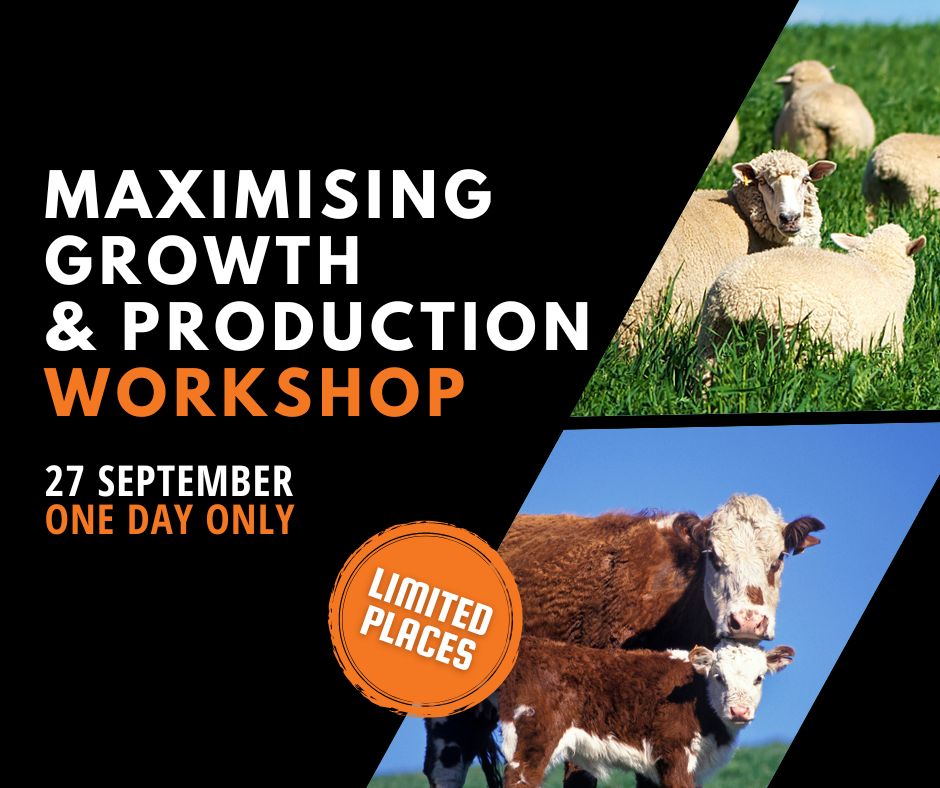 IMPORTANT UPDATE - MAXIMISING GROWTH &amp; PRODUCTION WORKSHOP ON ONE DAY ONLY TUESDAY 27TH SEPTEMEBER 💥
Due to such a high number of registrations for the Tuesday 27th workshop and reduced numbers on Wednesday 28th, we have decided it was best to move the workshop to TUESDAY 27TH.