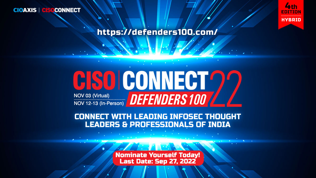 CIOAXIS's tweet photo. Hurry up! Nomination is open now.
Just one click: https://t.co/Ua8c1XFKmV & nominate yourself for 4th #Defenders100 (CISO) Awards || Recognizing the Human Side of Cybersecurity || Nov 12-13, 2022 (In-Person) || Nov 03, 2022 (Virtual)
#CISOconnect #CIOAXIS #CISOawards #CISO #CIO https://t.co/num4sFMOu1