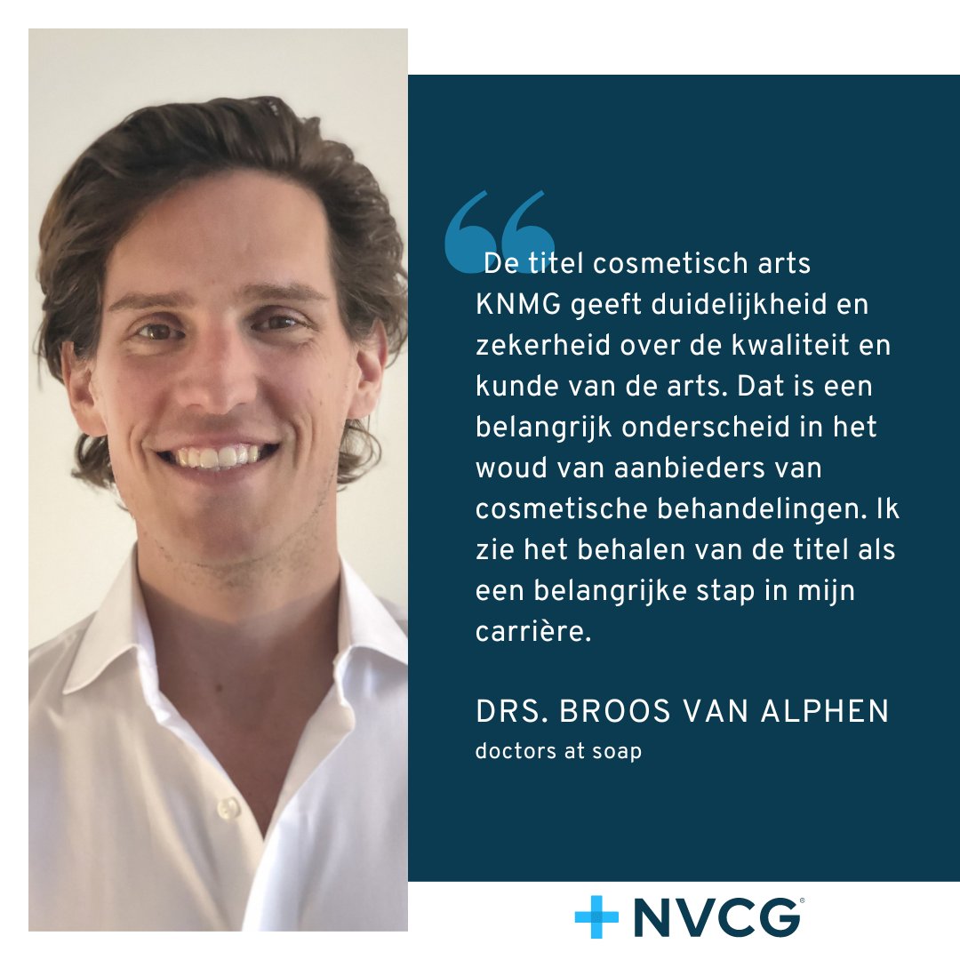 Drs. Broos van Alphen staat net als alle andere cosmetisch artsen KNMG voor kwaliteit binnen de cosmetische geneeskunde.

Ook cosmetisch arts KNMG worden? Volg dan de 2-jarige opleiding bij de SOCG. Meer informatie tref je aan op hun website ➡️ socg.nl/opleiding/