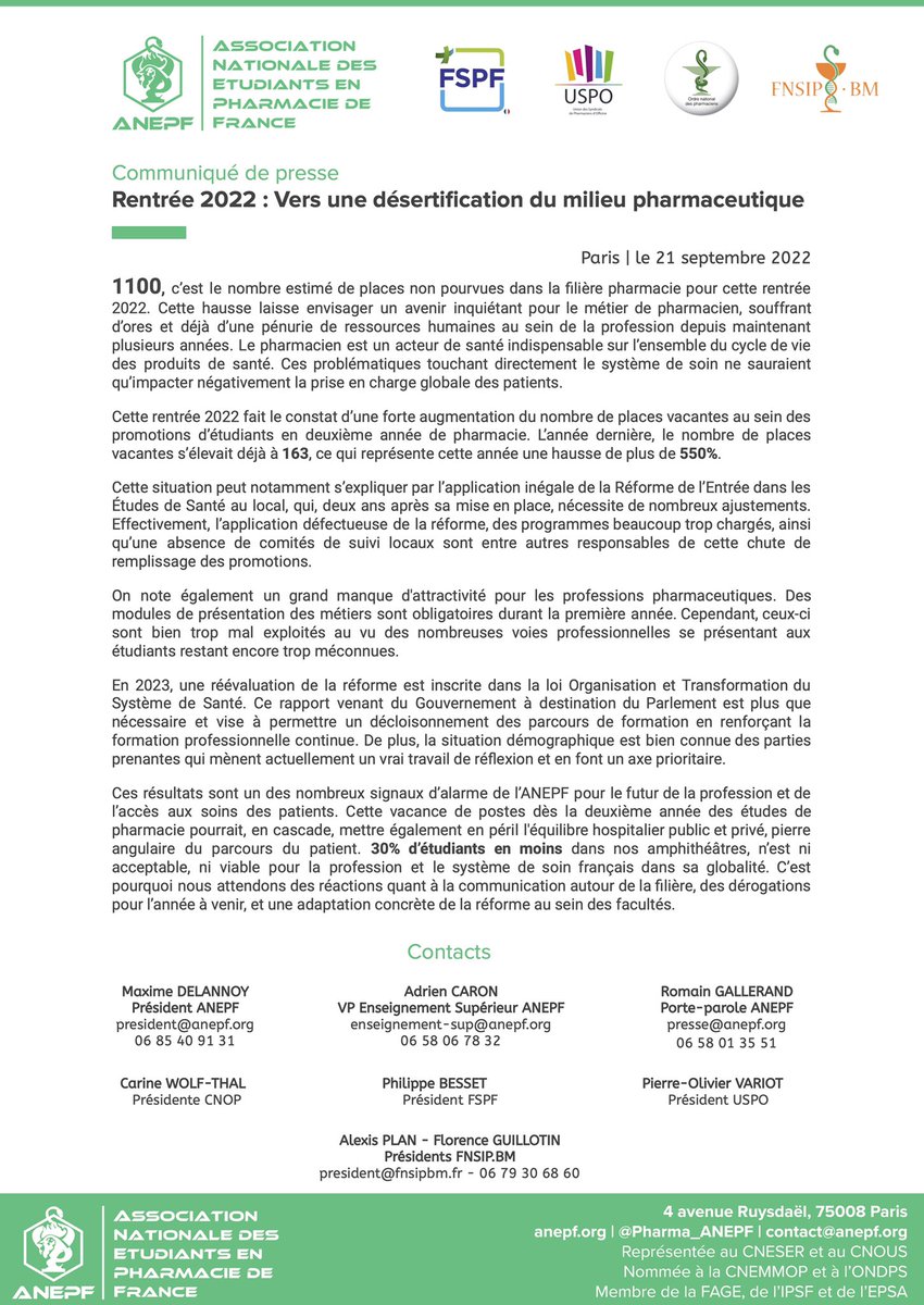 ANEPF Pharmacie tweet media
