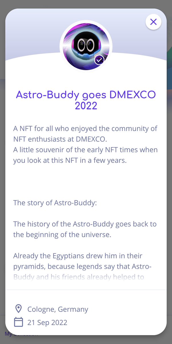 astr0_buddy's tweet photo. Who is ready to mint my POAP? @poapxyz
#DMEXCO22 #poap #astrobuddy https://t.co/zkKYCyiS0X