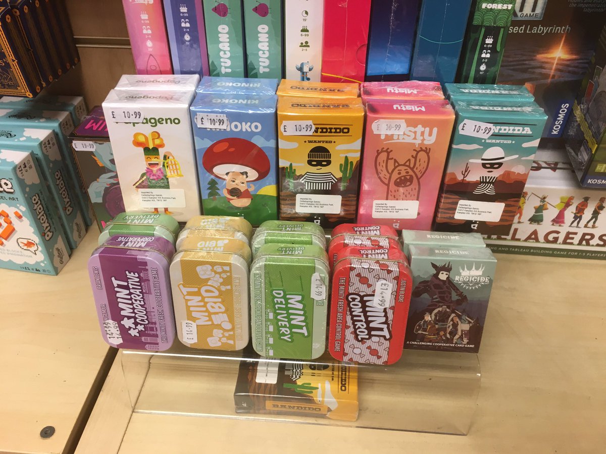 stuffByBez's tweet photo. Popped into @TravellingManUK Manchester. A gorgeous comic selection. 

And I was excited to see some games from friends @emmalarkins @Helvetiq https://t.co/d0Fn3Qghhg