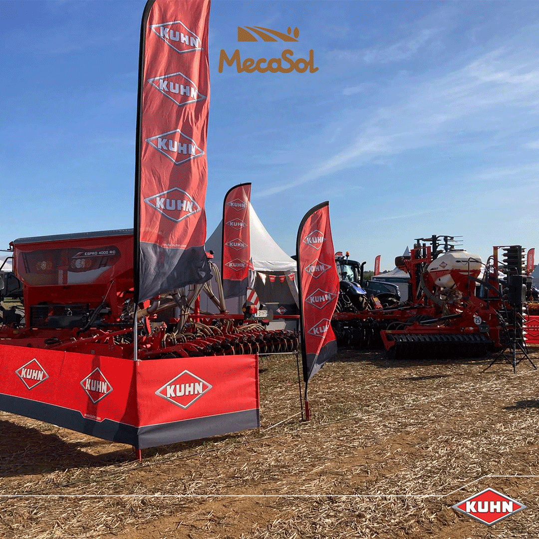 KUHNFrance's tweet photo. La #KUHNTeam est prête à vous accueillir sur notre stand - 136 à la journée MecaSol 🤩
Venez découvrir nos machines de travail du sol et semis KUHN lors des Raids démonstrations qui auront lieu à 11h et 15h !
Nous vous attendons nombreux 😊
#KUHN #Culture #salon #cuma #mecasol https://t.co/W7XOWApG2Q