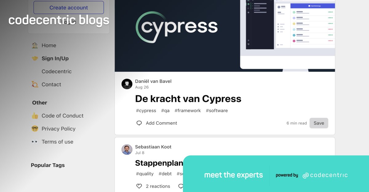 Kennisdeling is een van de kernwaarden binnen codecentric.
 
Al onze experts hebben hun eigen expertise en op deze manier staat er altijd weer wat interessants op onze blog pagina. 
 
Benieuwd? Lees al onze blogs hier:
blog.codecentric.nl