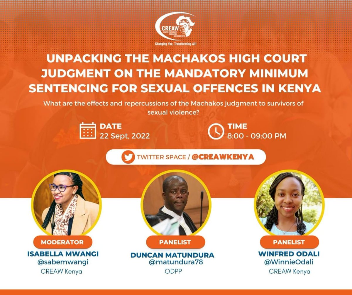 Media Statement - Mandatory Minimum Sentencing for Sexual Offences -  September 2022 - CREAWKENYA