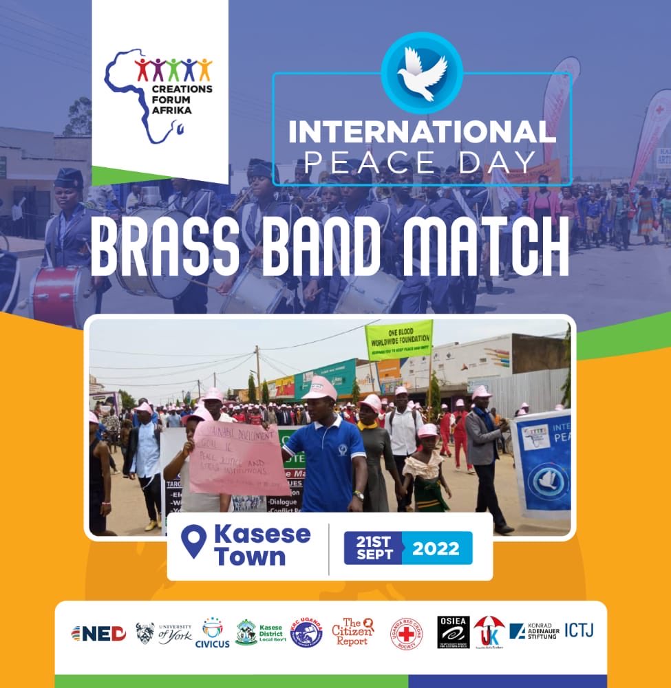 TheRealAssasn's tweet photo. It’s #InternationalPeaceWeek Don’t miss the Brass Band Match on the streets of kasese today as we celebrate International peace day with @AfrikaForum. #DemocracyAndPeaceFestival22 https://t.co/FgXg3dliON